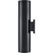 Vegas 2 Light 18 inch Powder Coated Black Outdoor Wall Sconce